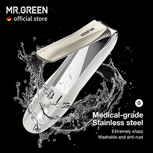 MR.GREEN Nail Clippers Anti Splash Fingernail Cutter Stainless Steel Manicure Tools Nail Scissors Detachable Design Nail Trimmer (Medium) - size: Medium without Nano Glass File