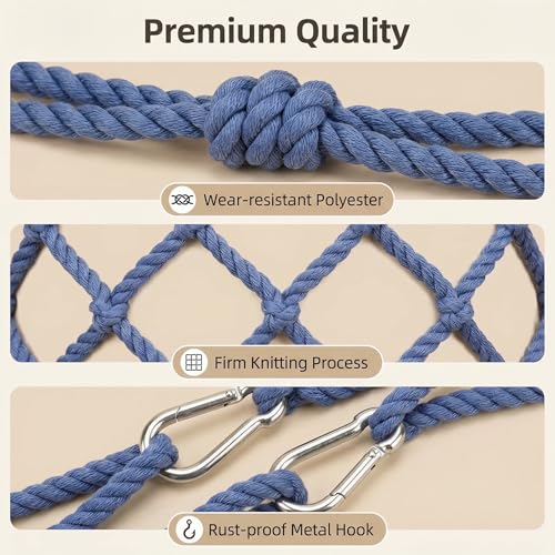 Dark Blue Spherical Rabbit Hay Bag,Durable Polyester Hanging Net Hay Feeder - color: Dark Blue
