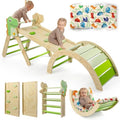 Pikler Triangle Set with Cushion, 7 in 1 Toddler Climbing Toys Indoor | Foldable Space-saving Design, Montessori-inspired Learning, Reversible Slide & Ramp, ASTM F963 Standards for Toddlers 18M-5Y - color: Dinosaur