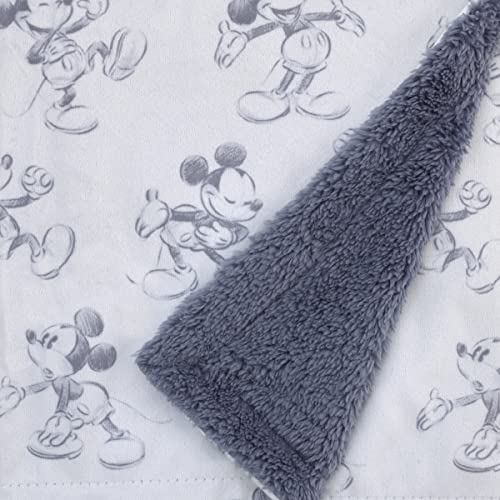 Disney Mickey Mouse - Call Me Mickey White and Blue Super Soft Baby Blanket - color: Mickey Mouse - Call Me Mickey