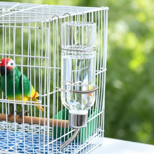 SEWACC 2pcs Pet Water Bottle for Cage Crate, 11. 8oz Non-drip Water Dispenser Hanging Waterer Drinking Bottle for Small Animal Rabbit Bunny Guinea Pig - size: 11.8oz