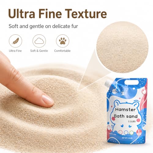 Meow&Woof Hamster Sand, 2.2 lbs Natural Desert Bath Sand & Potty Litter, Low Dust Small Animal Sand for Hamsters, Chinchillas, Gerbils, Syrian Hamsters, Mice - color: DesertBathSand1kg