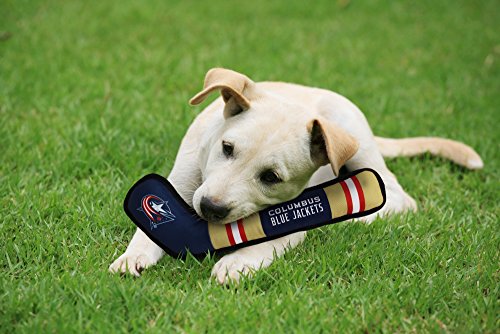 Pets First NHL Columbus Blue Jackets Stick Toy for Dogs & Cats. Play Hockey with Your Pet with This Licensed Dog Tough Toy Reward! , 16 inches long - color: Columbus Blue Jackets, style: NHL Dog Tug Toy