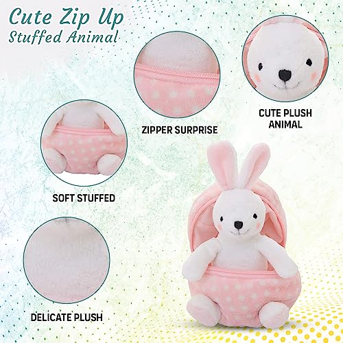 Easter Stuffed Animal - 6 inch - Surprise Zip up Egg Hideaway Springtime Inspired Plush Toy Gift for Kids, Boys and Girls - Easter Mother's Day Birthday (New Bunny-Egg) - color: New Bunny-egg
