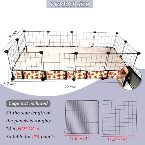 Guinea Pig Cage Liner，Washable Waterproof Oxford Cloth Cage Liners for Small Animals,Hamster Chinchilla Hedgehog Rabbit and Other Small Animals Not Include Cage(28x56 inches) - size: C&C 2x4(28x56 inches)