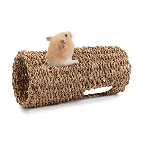 Niteangel Creative & Composable Hamster Tunnel: Edible Seagrass & DIY Tube | Mimic Wild Underground Habitat & Build Unique Burrow as Hideout for Small Sized Animals Like Hamsters Mouse Gerbils Mice - size: HC