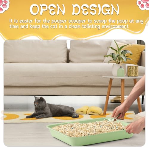 6 Pcs Kitten Small Litter Box Set, Color Plastic Kitten Litter Pan with 6 Scooper Cat Litter Box Cat Litter Box Travel Toilet for Small Pet Kitty Bunny Guinea Pig - color: C-color