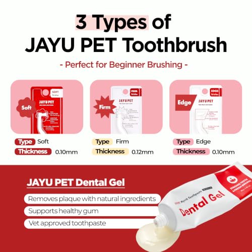 JAYU PET Dental Care Brush with Soft Bristles 1ea | Dog Toothbrush, Cat Toothbrush, For Kitten and Small Dogs, Removes Old Plaque and Tartar, Easy Cleaning - color: Soft Bristles, size: 1 Count (Pack of 1)