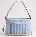 Tristan Home Luxury Quilted Pet Carrier Tote Bag, Waterproof, Adjustable Shoulder Strap, 42cm x 28cm x 20cm (Light Blue) - color: Light Blue