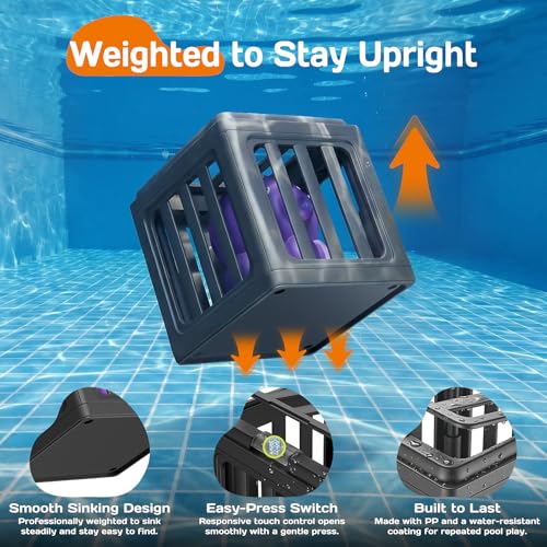 Pool Diving Toys for Kids, Underwater Swim Game Set with 6 Floating Sea Animals & 6 Dive Cages, Summer Water Toys for Pool, Bath & Beach Play, Birthday Gift for Boys Girls Ages 3-12