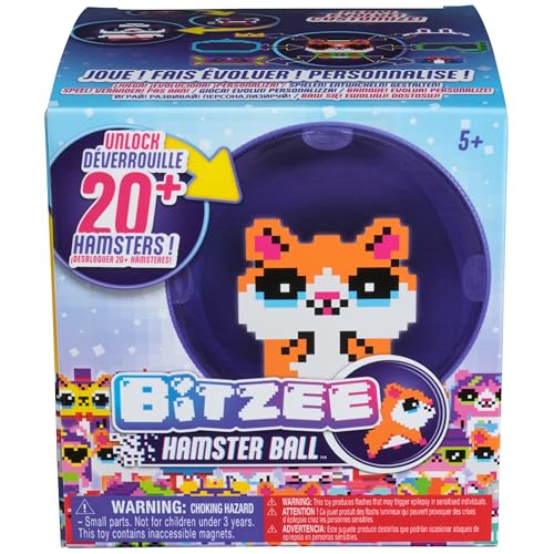 BITZEE Hamster Ball Interactive Toy & Digital Pet, Ages 5+ | Collect 20 Virtual Friends, Rolls & Reacts to Touch, Play 5 Mini Games, Screen-Free Responsive Play, Birthday Gift for Kids