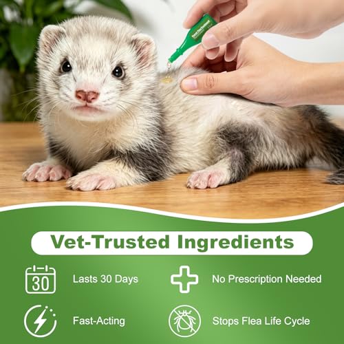 Ferret Flea Prevention, 4-Month Supply (2.5 ml High-Volume Tube) for Multi-Ferret Households, 1 lb+ | NDC Non-Nitenpyram Code