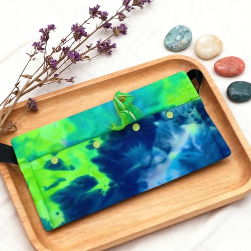 Adjustable Bearded Dragon Carriers Sling, Animal Sling Carrier Bag for Geckos, Crested Geckos, Lizards, Chameleons - Portable Reptile & Small Pet Outdoor Carrier Bag (Green) - color: Green
