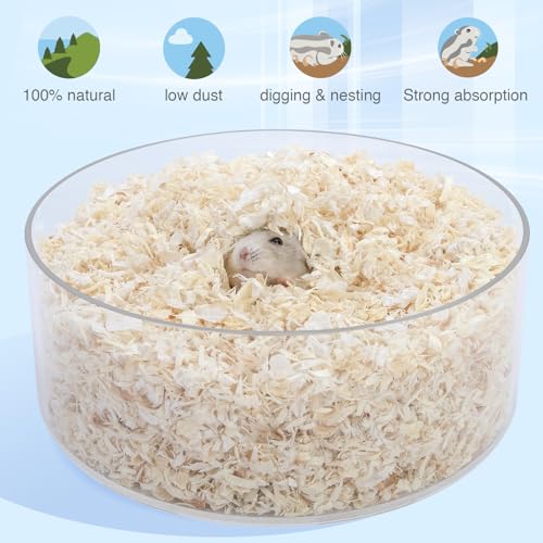 Niteangel Aspen Shaving Hamster Bedding: 65L Absorb Odors & No Dust | Respiratory-Friendly & Encourage Digging Instinct - DIY Tunnel System for Syrian Dwarf Hamster Gerbil Mice Rat or Small Pets - size: 65L - 4mm