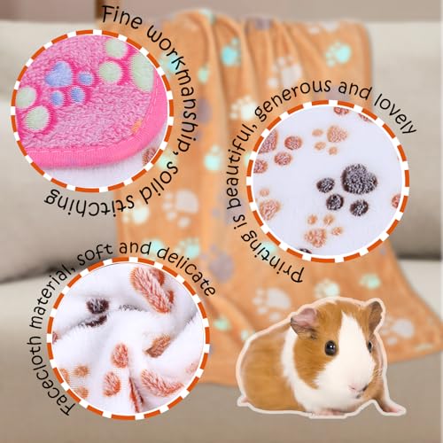 Waterproof Guinea Pig Blankets Washable 3 Pack Small Animal Fleece Cage Liners Pet Soft Sleep Mat Pad Cover Warm Flannel Throw for Hamster Guinea Pig Rabbit Chinchilla Hedgehog Ferret 23"×16"