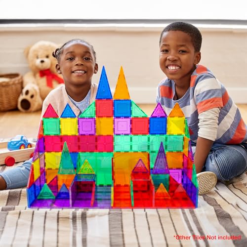 PicassoTiles 4 Piece Magnetic Tile Base Plate, Jumbo Stabilizer Foundation | 12x9 inch pieces, STEM building toy, ages 3+, geometry play set, add-on design, extra large format, scalable creative builds - style: 4 pcs XL Plate