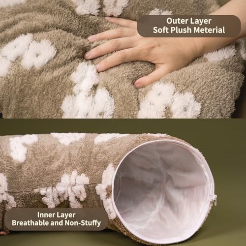 Pesen Cat Tunnel Bed with Soft Cushion for Indoor Cats and Kittens | Interactive Pet Toy Encourages Exploration, Supports Natural Instincts and Bonding for Cats, Small Dogs and Rabbits