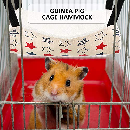 Boao Guinea Pig & Rat Hammock - 4 Pcs Small Animal Hanging Hammock for Chinchilla, Parrot, Sugar Glider & Ferret (Tower, Five Stars, Water Ripples, Cat Head)