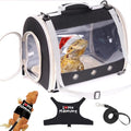 Small Animal Travel Backpack Carrier,Portable Bearded Dragon Bag for Sugar Glider,Hedgehog,Rat,Bunny,Rat,Outdoor Used (Black, Carrier L+ I Leash) - color: Black