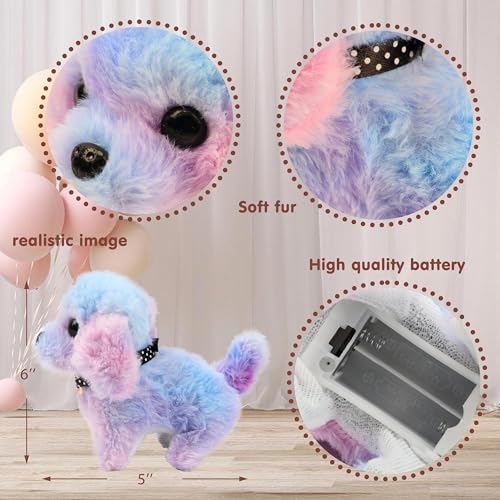 Easfan Walking Puppy Stuffed Animal Dog Barking Plush Toy Gift for Kids 7" | Tail wagging head nodding, Interactive educational plush, electronic animated pet, Easter Christmas birthday gift - style: Dog