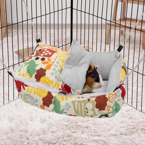 Wontee Guinea Pig Bed Warm Hammock Snuggle Bed for Young Guinea Pig Small Ferret Rat Sugar Glider Squirrel (Yellow) - color: Yellow