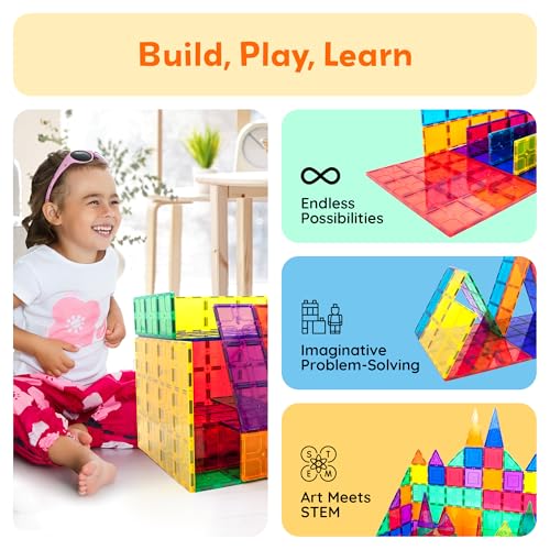 PicassoTiles 4 Piece Magnetic Tile Base Plate, Jumbo Stabilizer Foundation | 12x9 inch pieces, STEM building toy, ages 3+, geometry play set, add-on design, extra large format, scalable creative builds - style: 4 pcs XL Plate