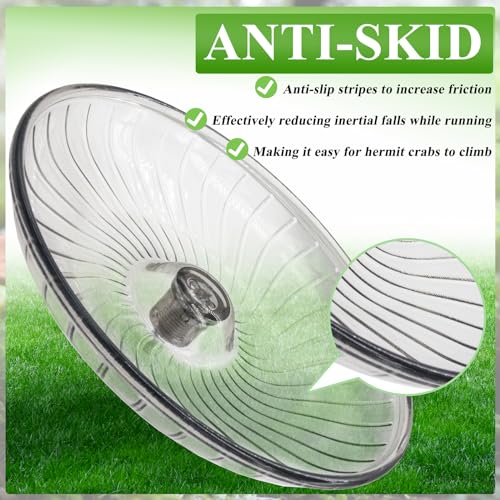 Hermit Crab Exercise Wheel - Silent Running Wheel for Crab Tank Accessories - Small Animal Wheel for Hamster Gerbils Hedgehogs - color: Gray