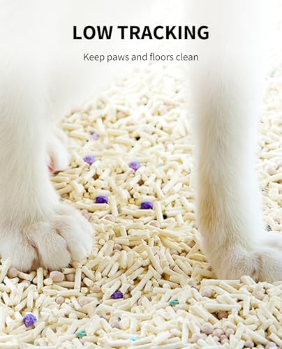 PETKIT Upgraded Clump+ Tofu Mixed Cat Litter, Water Flushable,Ultra Absorbent and Fast Drying, 100% Natural Ingredients Clumping Litter, Dust-Free Low Tracking Bentonite Litter (5.29lb×3bags) - size: 5.29lb×3bags
