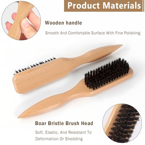 Bristle Hair Brush with Wide Rat Tail for Smoothing Hairs, Ponytail Bun Grooming, for Sectioning and Parting