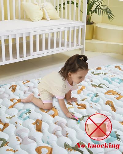 Viviland Baby Mats for Floor, 71x59 Inch Playpen Mat, Thicker & Large Soft Playmat for Baby and Toddlers Infants, Non-Slip & Machine Washable, Blue Numbers - color: Blue Numbers, size: 71" X 59"