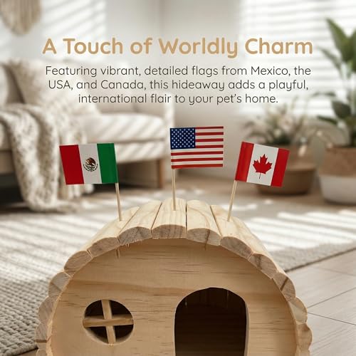 TKYNLQ Natural Pine Hamster Hideout | Hemispherical Little House, Suitable for Dwarf Hamsters, Suitable for Small Lizards, For Small Pets