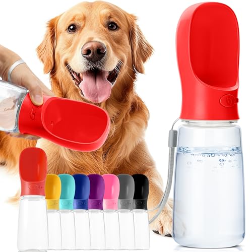 Mr. Pen- Portable Dog Water Bottle, 19 oz, Large | Leak Proof Puppy Water Dispenser with Drinking Feeder for Pets, Outdoor Walking, Hiking, Travel, Not Dishwasher Safe - color: Red