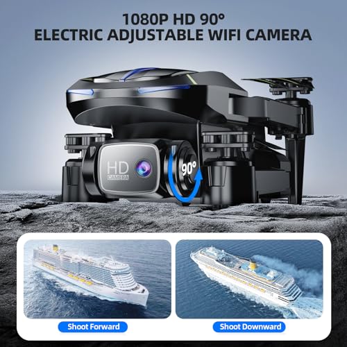 Drone with Camera 1080P HD FPV Foldable Mini Drone for Beginners Kids Adults, Drone with One Key Take Off/Landing, Gesture Selfie, Altitude Hold, 3D Flip, Easy to Fly, 2 Batteries, Toys for Boys Girls - color: Army Green