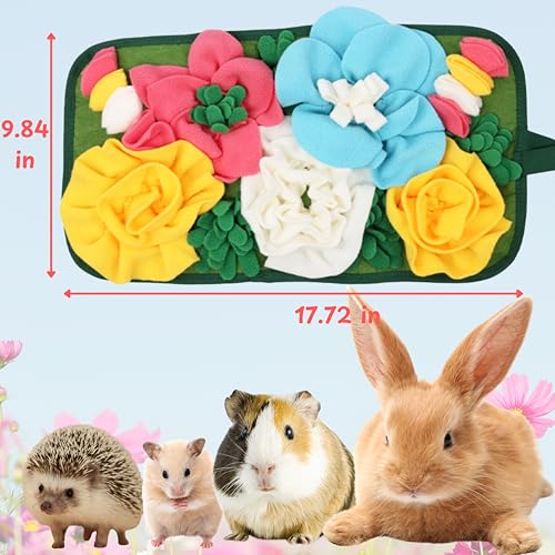 Foraging Mat for Hedgehog Enrichment Toys, Hedgehog Toys for Cage, Interactive Feeding Toy for Small Pet, Rabbit Foraging Mat, Hedgehogs Accessories, Guinea Pig Toy (Green, 17.7x9.8in) - color: Green