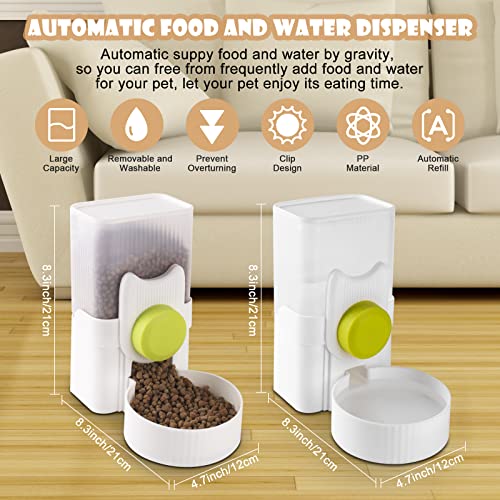 Automatic Replenish Pet Feeder, 1L Capacity Auto Gravity Cage Hanging Food Dispenser Set for Dog and Cat Small Animals, Removable Pet Food Bowl Food Container (Feeder, Green) - color: Green, size: Feeder
