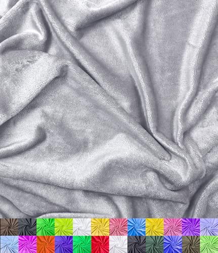 Barcelonetta | Minky Fabric | Plush, Super Soft, Cuddle | Solid Minky | by The Yard | 60" Wide | Baby Blanket, Change Station Cover, Pillow, Scarf, Beanie (Grey, 1 Yard) - color: Grey, size: 1 Yard