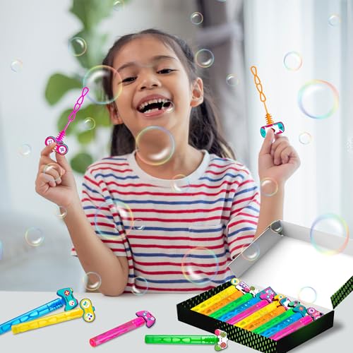 WHALEISLAND 20PCS Video Game Bubble Wands, Gamer Party Favors for Kids | Birthday Party Supplies, Goodie Bag Stuffers, Classroom Prizes, Fun Gifts and Game Theme Party Accessories - style: VIDEO GAME