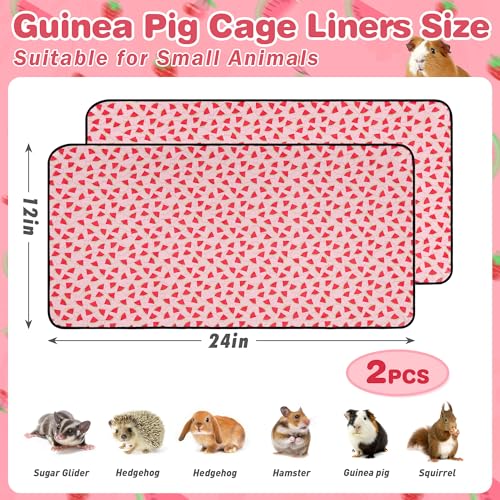 2 PCS Guinea Pig Cage Liner, Reusable Waterproof Guinea Pig Liner, Washable Small Animals Bedding, Super Absorbent Pet Pee Pads Guinea Pig Mats, Rabbit Mats for Cages (12 * 24 inch) - size: 12*24 inch 2pack