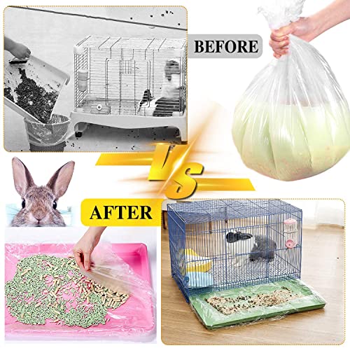 30 pcs Disposable Cage Liners, Clear Plastic Rabbit Cage Liner Bag | Universal Toilet Film for Bunny, Hamster, Totoro, Hedgehog, Guinea Pig and Small Animals(30pcs, 47in) - size: 30 count