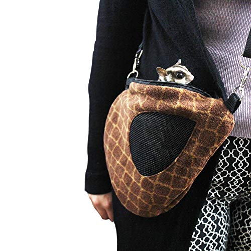 Exotic Nutrition Teardrop Carry Pouch (Black) - Small Animal Fleece Bonding Pouch - for Sugar Gliders, Hamsters, Gerbils, Mice, Degus, Squirrels & Other Small Pets - color: Black
