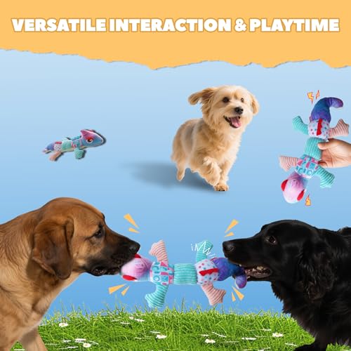 Squeaky Dog Toys Stuffed Plush Pet Toy, Eliminates Boredom for Small Medium Breed, Chewing and Playing Tug of War to Keep Them Busy (Chameleon) - color: Chameleon