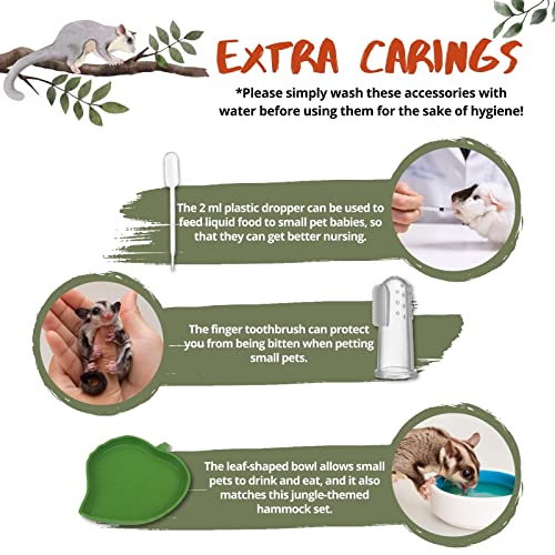 5Pcs Sugar Glider Supplies Cage Accessories Hammock Set Hanging Bed Hideout for Small Animal Pets Hamster Guinea Pig Squirrel Gerbils