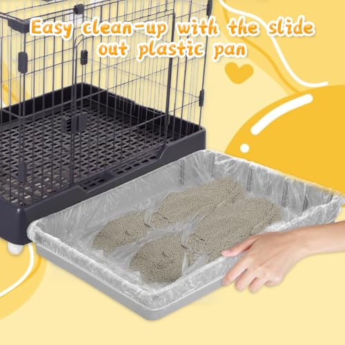 60 Pcs Disposable Plastic Cage Liners 27x19 inch Clear Bunny Litter Box Liners Elastic Small Animals Toilet Film Cover Bags for Hamster Ferret Hedgehog Guinea Pig