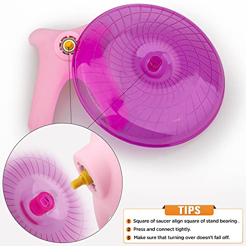 Nanaborn Hamster Wheel Silent for Cage Hermit Crab Tank Accessories (Pink) | 7 Inch, Small, Plastic - color: Pink