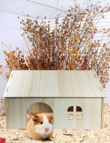Guinea Pig Chinchilla Hideouts Cages Toys Accessories Wooden House and Habitats Hides Nature Huts for Hamster Squirrel Rat and Other Small Animals etc.