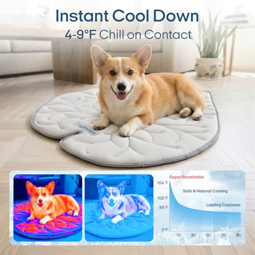 Dog Cooling Mat Washable Pet Cooling Mat, Self Cooling Mat for Dogs Large | 55" x 45", Thick Portable Foldable Cooling Pad for Indoor Outdoor, Crate, Travel, Camping and Beach - color: Grey, size: X-Large