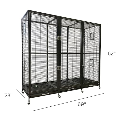Exotic Nutrition Borneo Small Animal Cage - for Sugar Gliders, Squirrels, Marmosets & Other Small Pets (Cage + Add-On) - size: Cage + Add-On