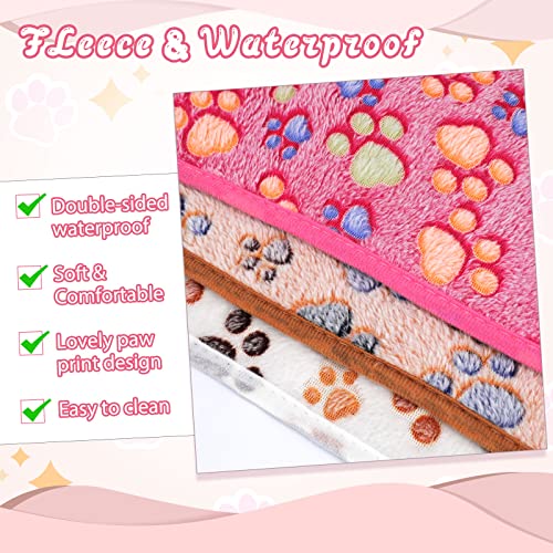 YUEPET 3 Pack Waterproof Guinea Pig Blankets, Fleece Cage Liners, M | Guinea Pig Fleece Cage Liners, Waterproof Backing, Machine Washable, Soft Fleece bunny blanket, 35 x 24 in - color: White+pink+coffee, size: M-35"×24"