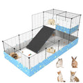 2-Story Guinea Pig Cages with Tarp, Large C&C Loft Cage for Rabbit Bunny Puppy Small Animal Indoor Dog Playpen Pet Exercise Enclosure, 25 Panels