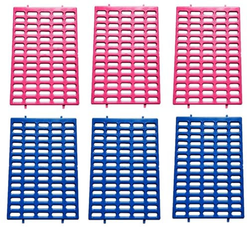 Saguaro Acres Rabbit & Small Animal Cage Resting Mat, Pink & Blue, 6-Pack | Wire Floored Cages - color: Pink and Blue